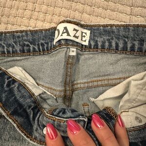 Blue Flare Leg Jeans by Daze